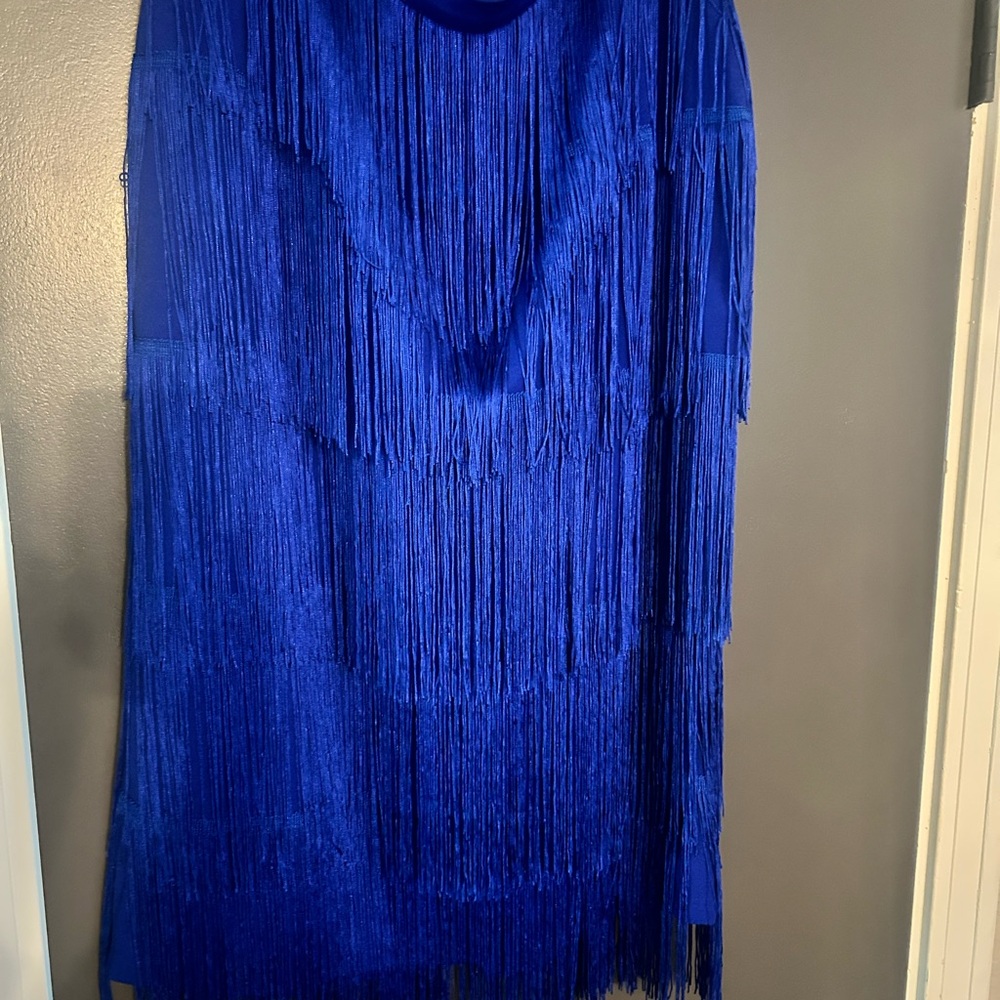 Vibrant Blue Fringe Skirt